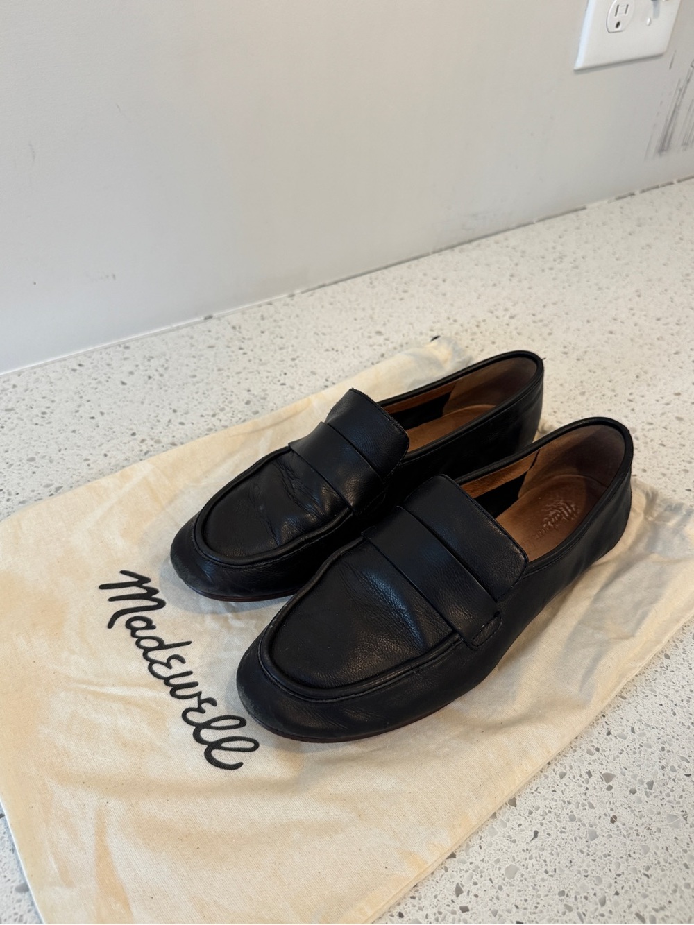 Madewell Women’s Black Leather Penny Loafers